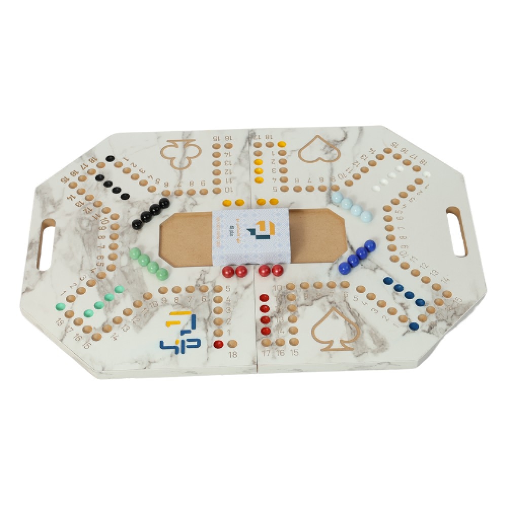 فور أند بلس مجموعة لعبة جاكارو لوحية قابلة للطي بنقشة رخامية، للجنسين، 6 لاعبين