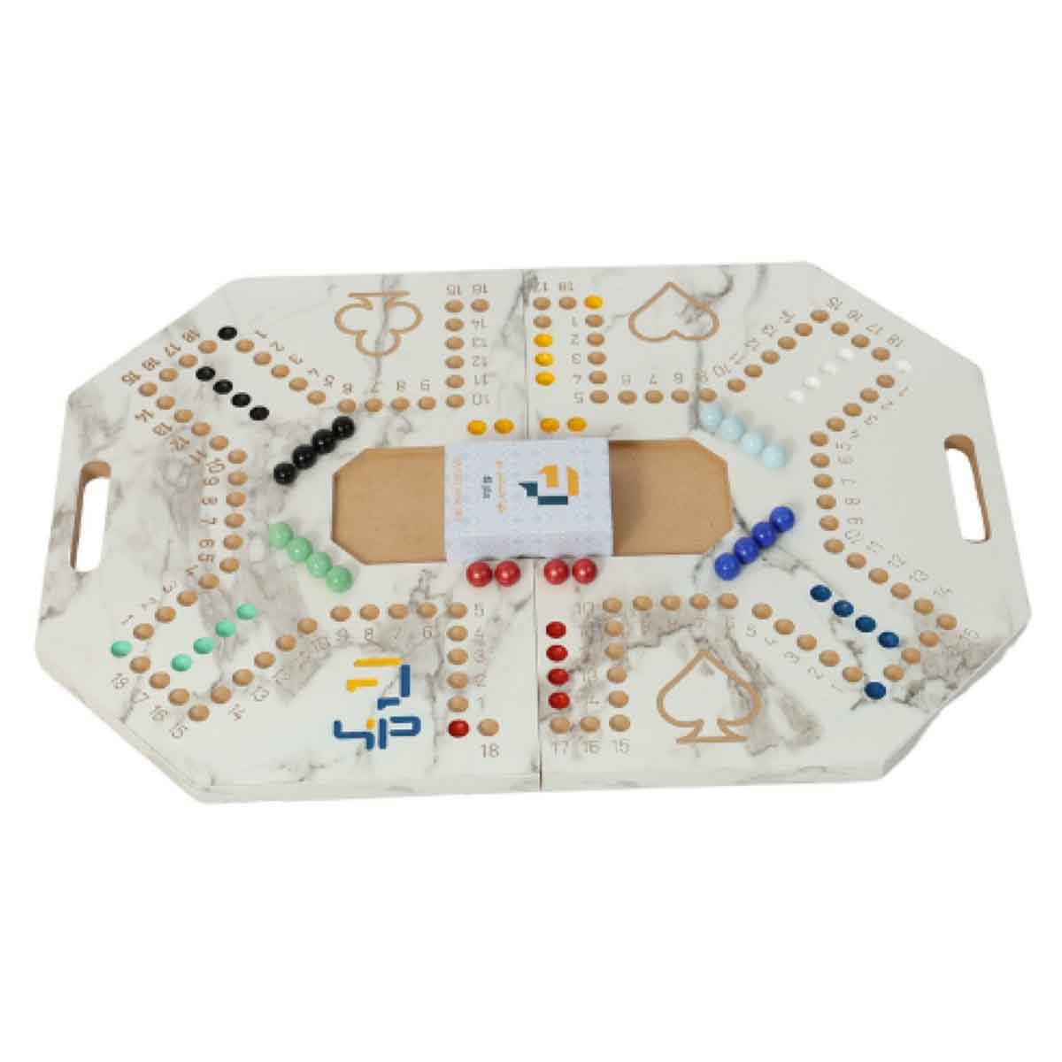 فور أند بلس مجموعة لعبة جاكارو لوحية قابلة للطي بنقشة رخامية، للجنسين، 6 لاعبين
