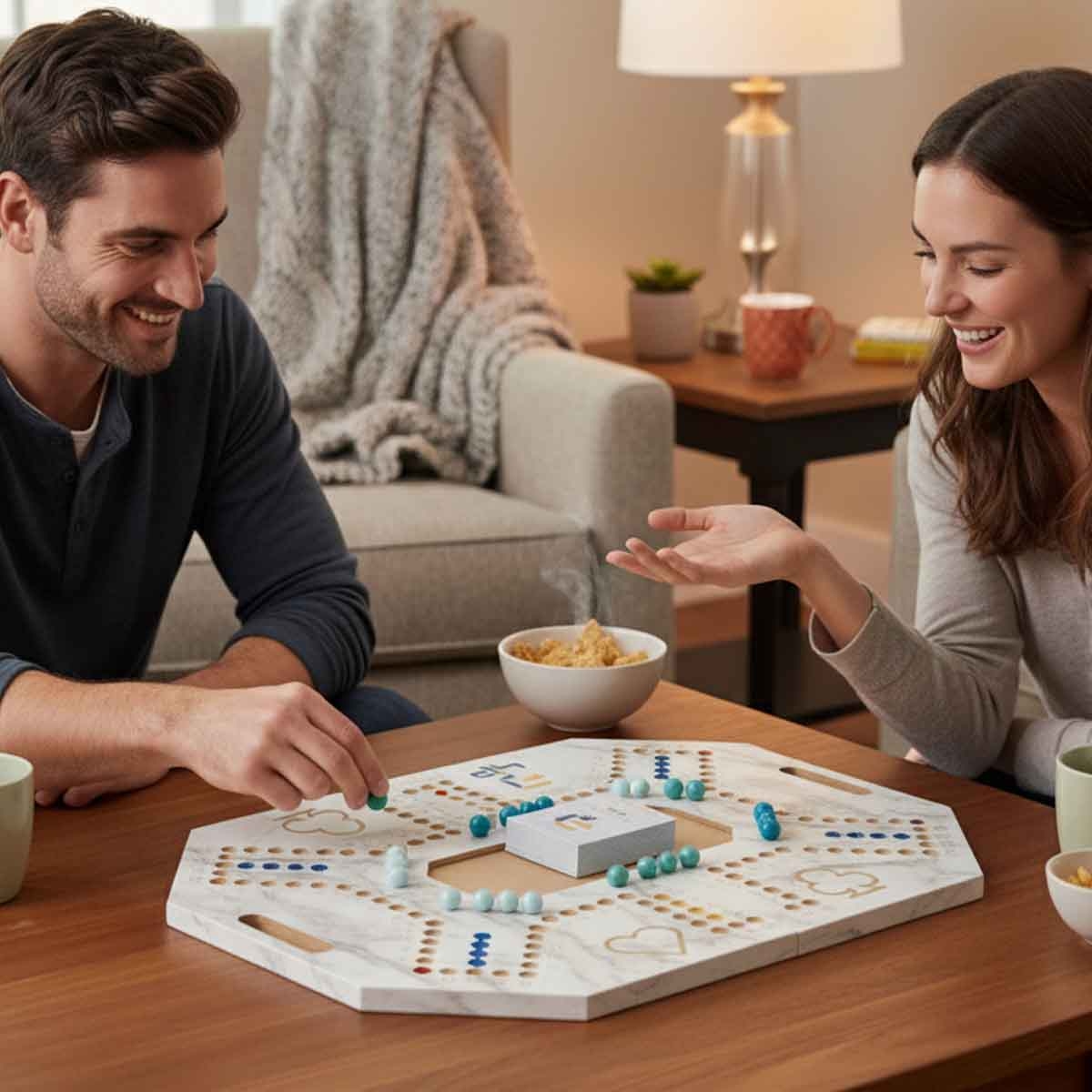 فور أند بلس مجموعة لعبة جاكارو لوحية قابلة للطي بنقشة رخامية، للجنسين، 6 لاعبين