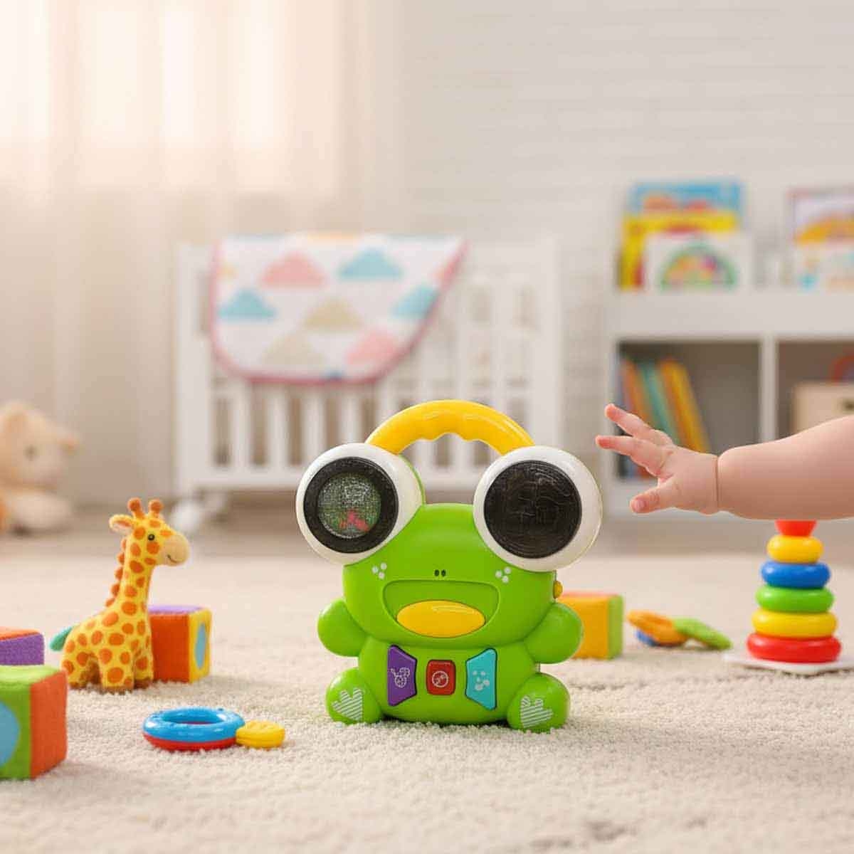 تشيمستار طبلة ضفدع منوعة مع صوت وضوء للأطفال من عمر 0-2 سنوات