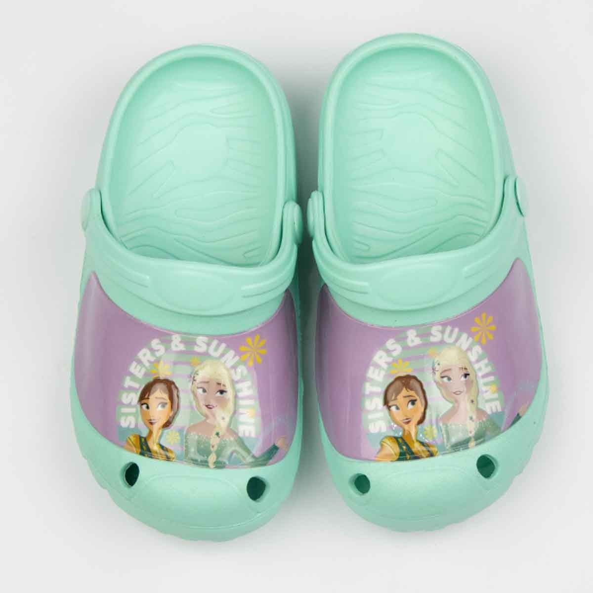 فروزن صنادل خفيفة مريحة للأطفال بطبعة إلسا باللون الأكوامارين للبنات