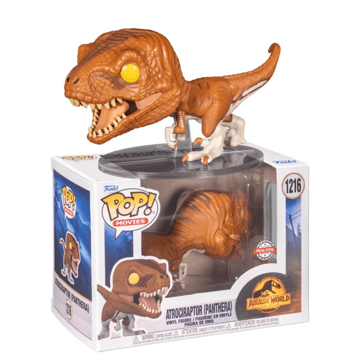 فانكو بوب! 4 إنش موفيز: جورايسك وورلد دومينيون - ألتروسيرابتور (بانثيرا) إصدار حصري مجسم برأس هزاز للجنسين، 3-4 سنوات