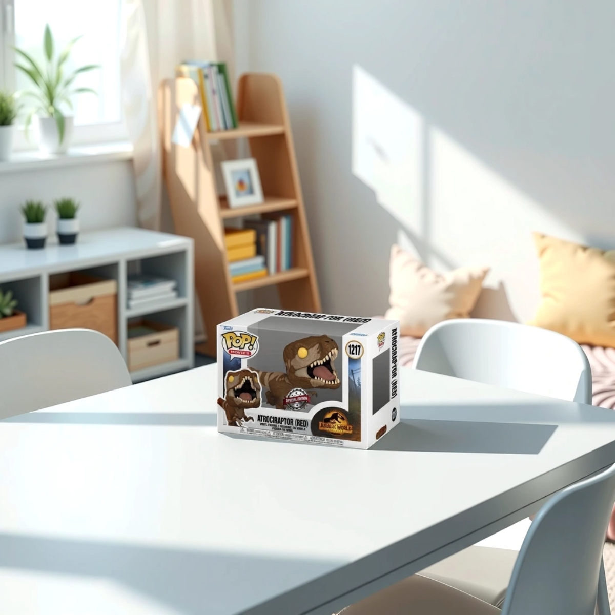 فانكو بوب! 4 إنش موفيز: جورايسك وورلد دومينيون - أتروسيرابتور (ريد) إصدار حصري مجسم برأس هزاز للجنسين، 3-4 سنوات