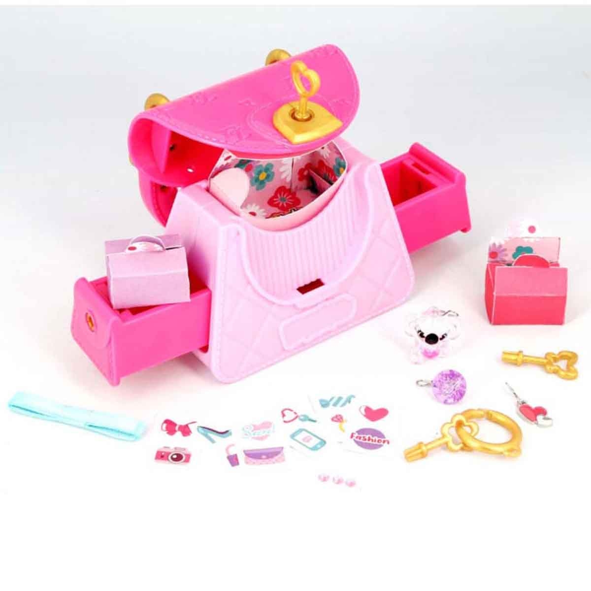 فن لوكيتس حقيبة سرية صغيرة مع مجموعة مكياج للفتيات عمر 5-7 سنوات