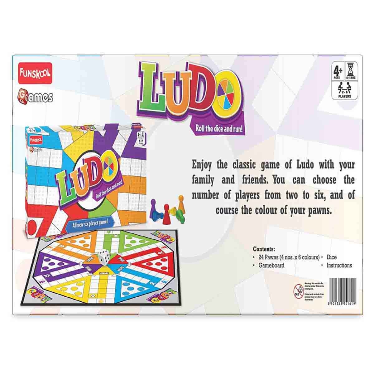 فن سكول لعبة لودو اللوحية للأولاد والبنات عمر 5-7 سنوات