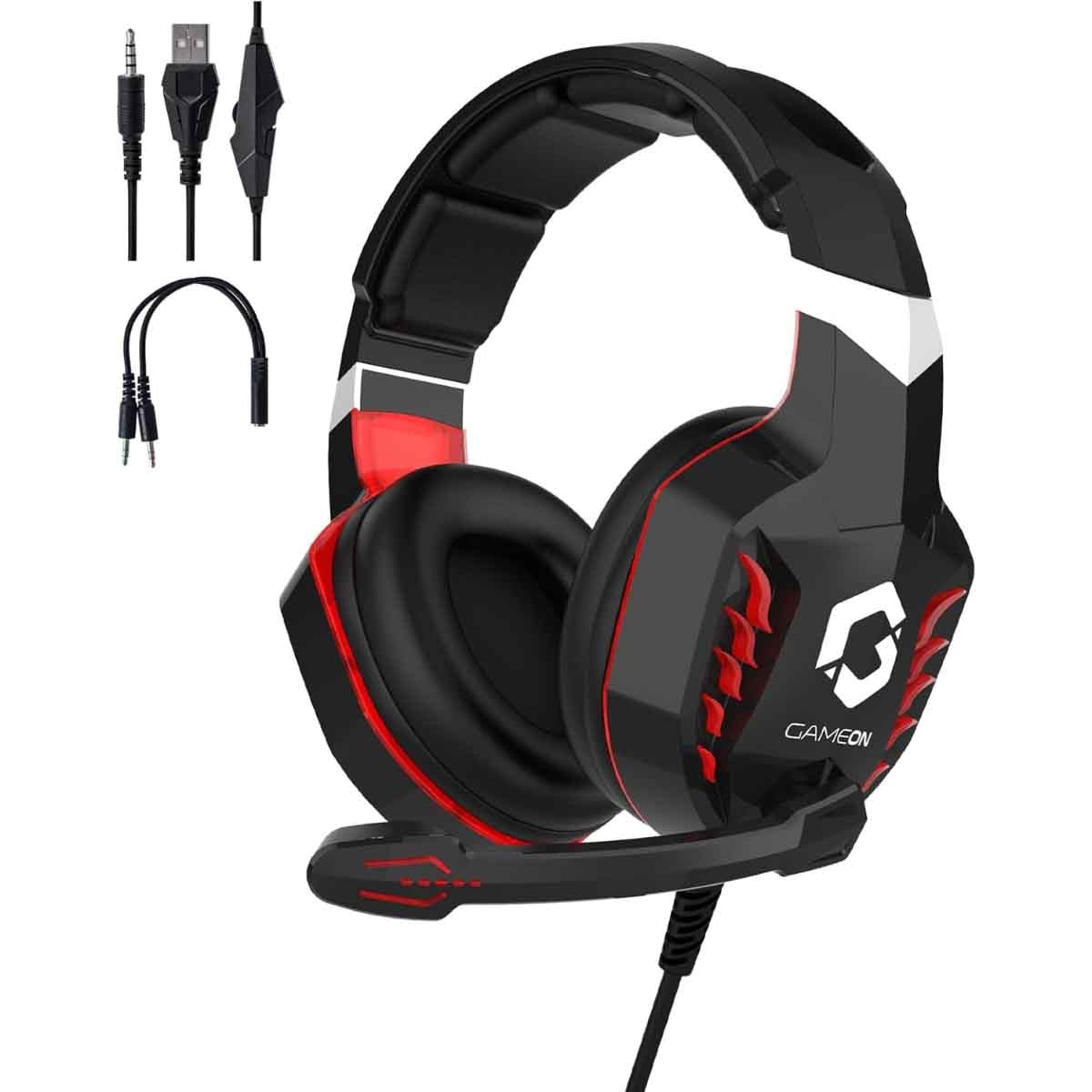 جيم أون سماعة ألعاب سلكية بإضاءة RGB موديل GOK901 Nightfall باللون الأسود