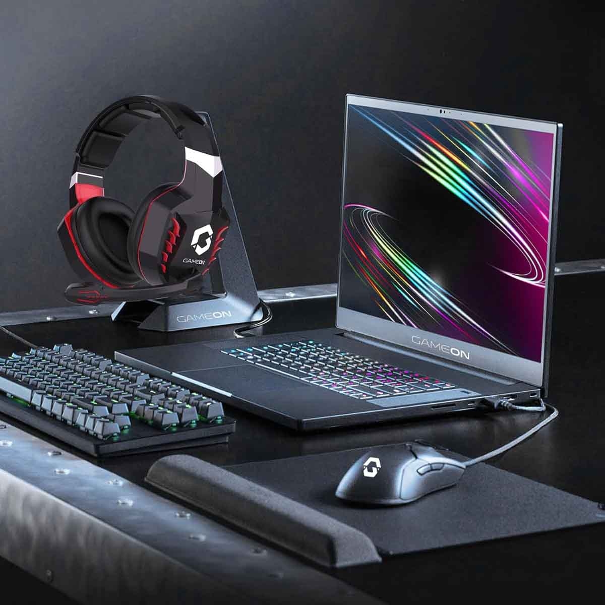 جيم أون سماعة ألعاب سلكية بإضاءة RGB موديل GOK901 Nightfall باللون الأسود