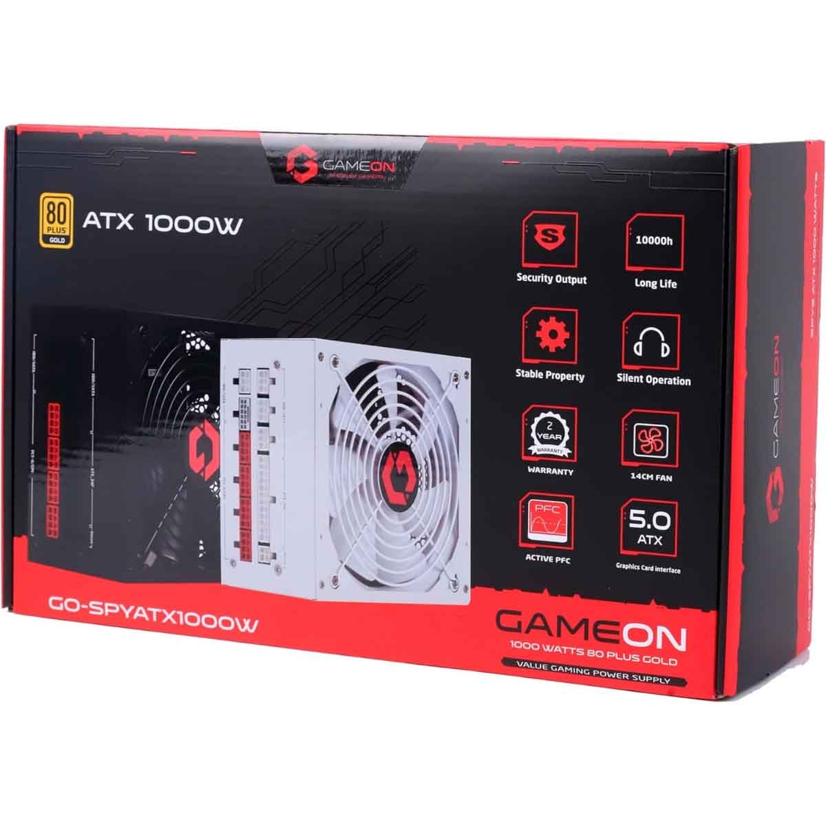 جيم أون مزود طاقة للألعاب SPY2 بقدرة 1000 واط بمعيار 80 Plus Gold باللون الأسود