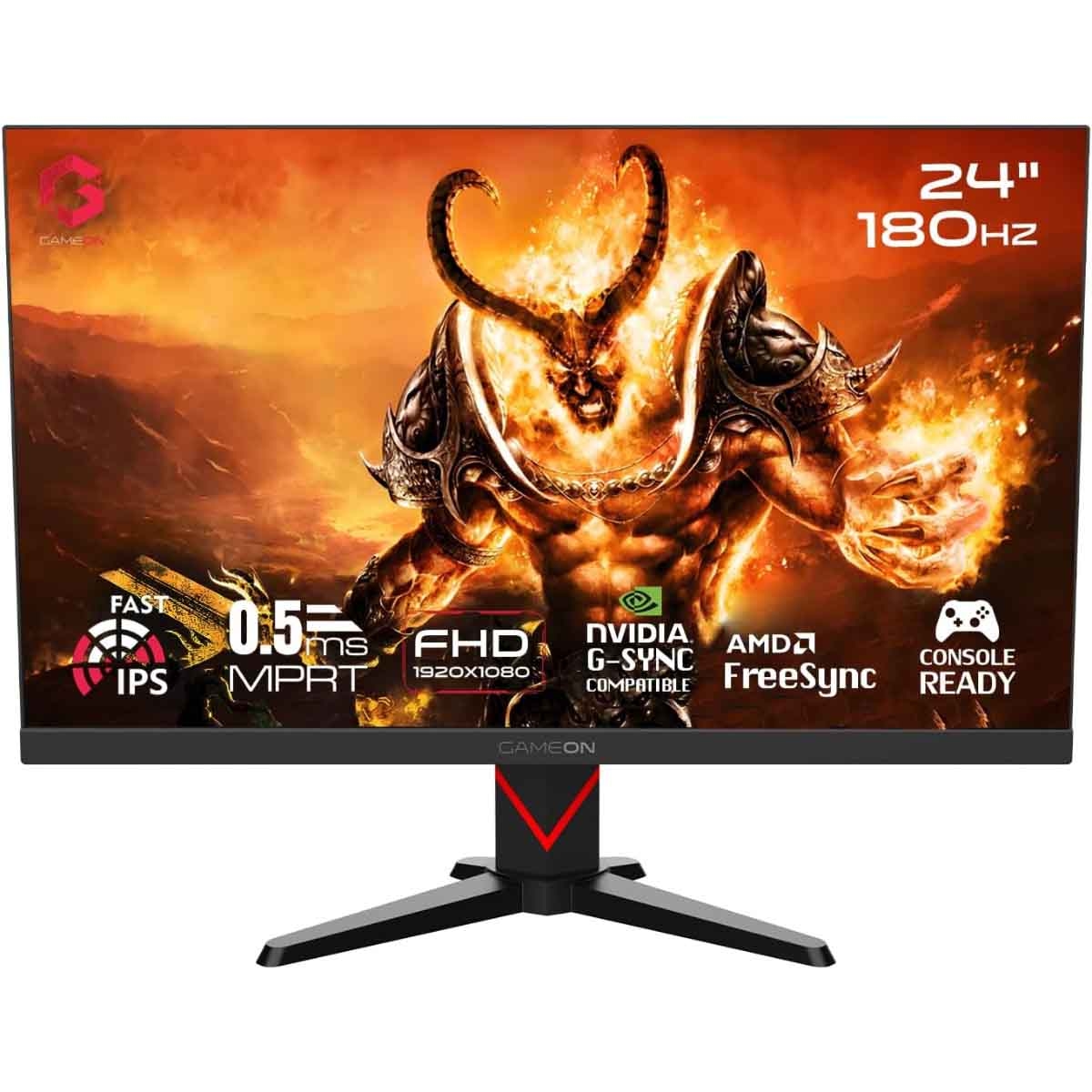 جيم أون شاشة ألعاب FHD بحجم 24" 180Hz Fast IPS سلسلة Marksman سوداء موديل GOMM24FHD180IPS