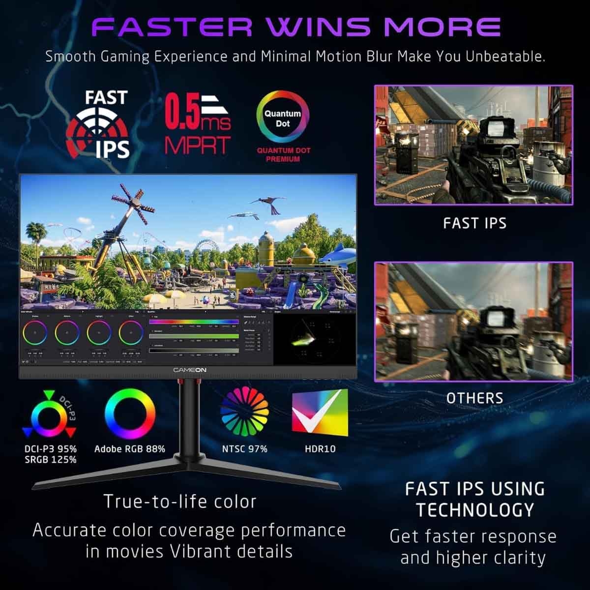 جيم أون شاشة ألعاب 4K UHD بحجم 27" 320Hz Fast IPS سوداء