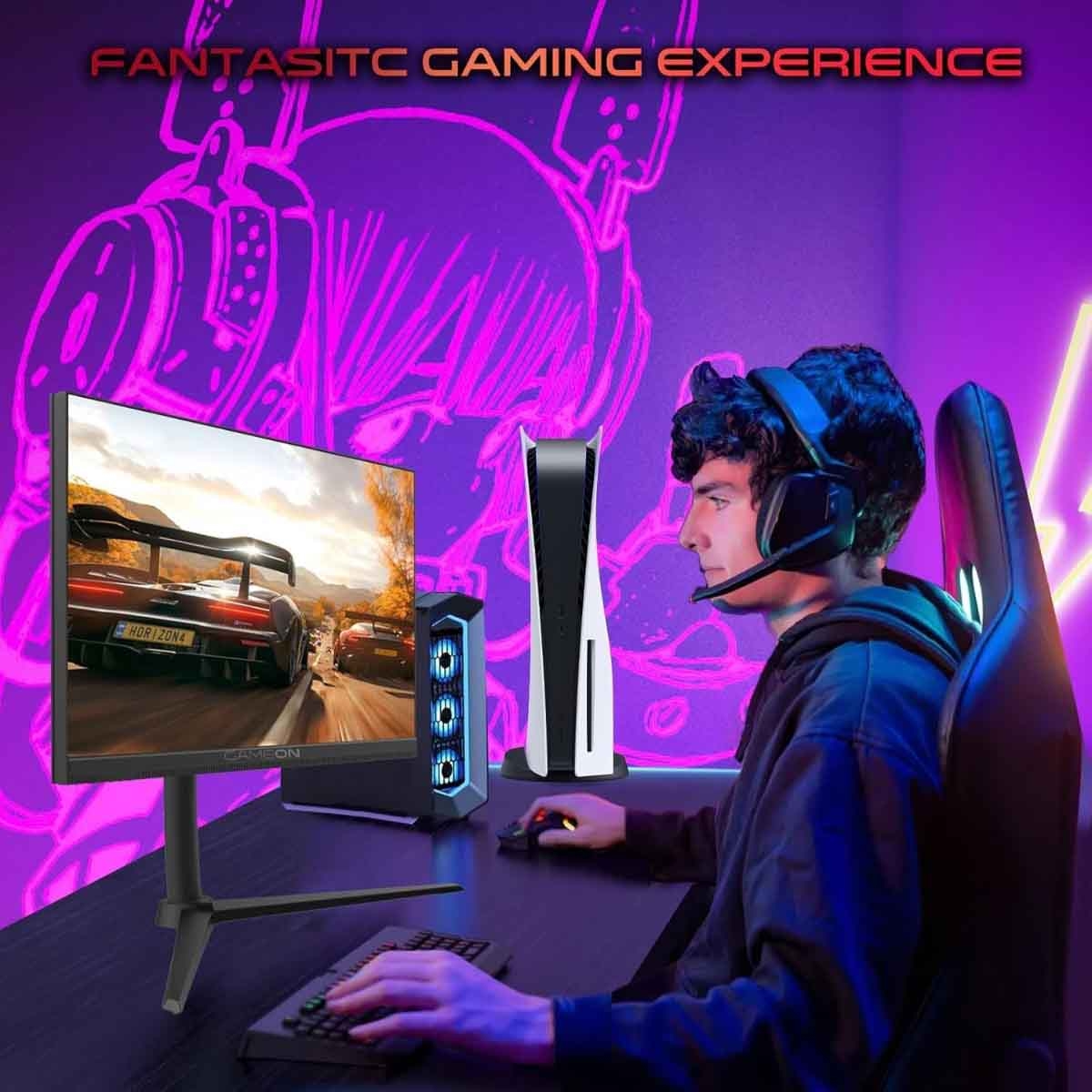 جيم أون شاشة ألعاب FHD بحجم 27" 380Hz Fast IPS سلسلة Midnight Pro سوداء موديل GOMP27FHD380IPS