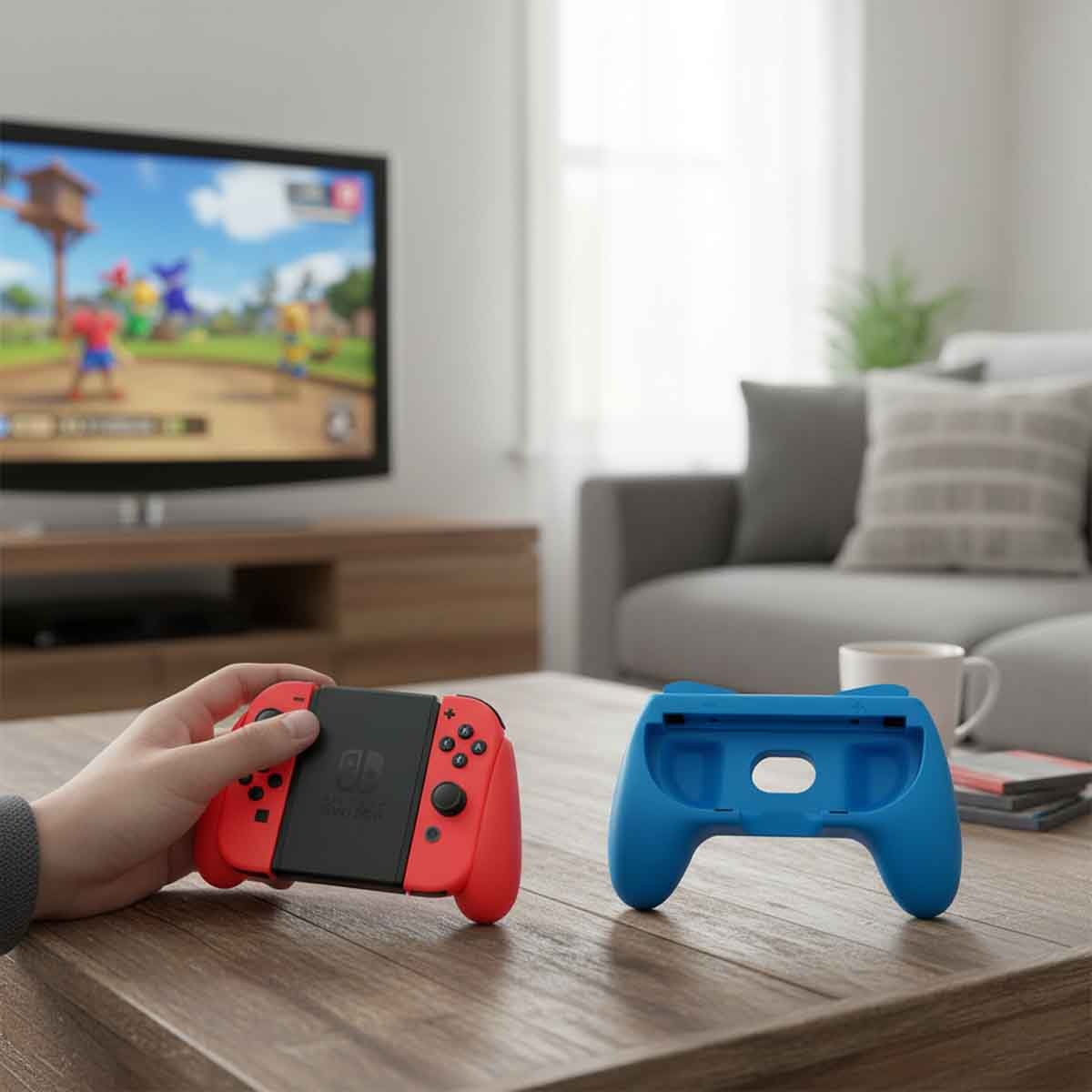 جامرتك مقابض يد زرقاء وحمراء لنينتندو سويتش 2