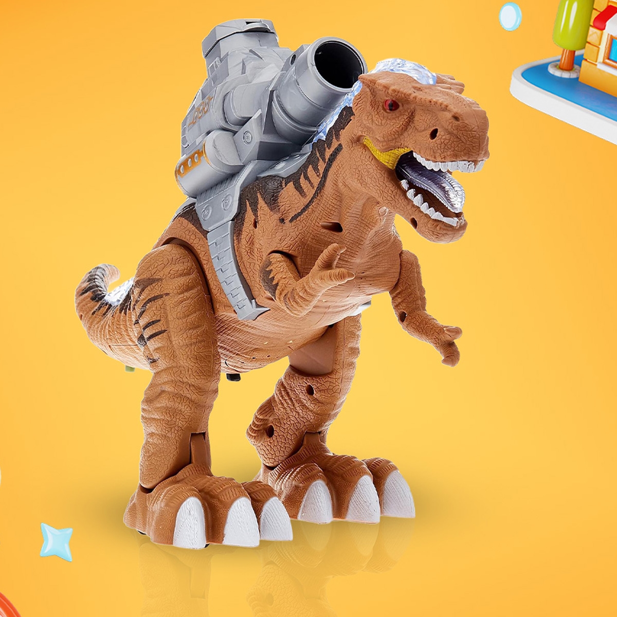 هابنس إكسبرس دمية ديناصور لإطلاق النار على الهدف، للأولاد، من عمر 3 إلى 4 سنوات