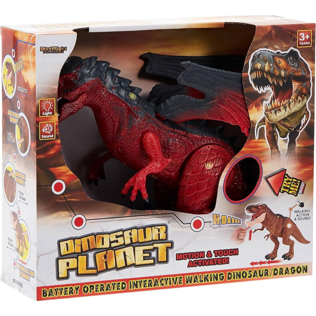 هابنس إكسبرس دمية تنين تمشي وتتفاعل باللمس، للأولاد، من عمر 3 إلى 4 سنوات