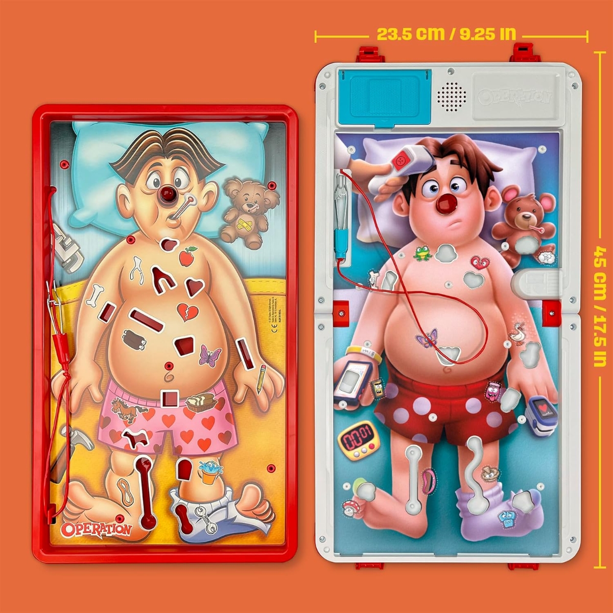 هاسبرو جيمز أوبريشن لعبة لوحية إلكترونية لغرفة العمليات مع حقيبة حمل شاملة للجنسين 5-7 سنوات