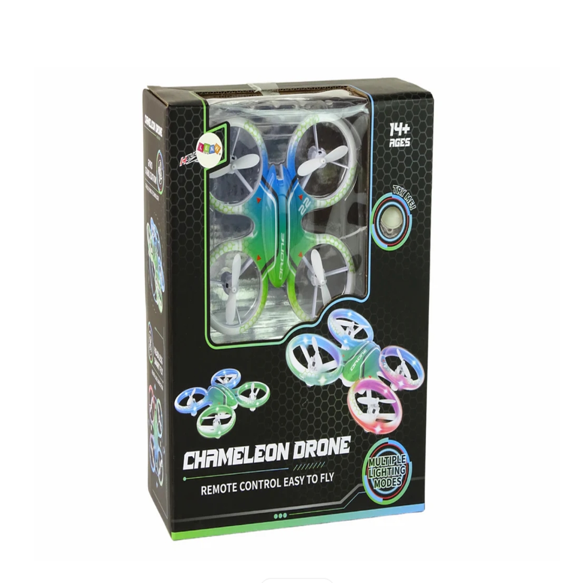 هيليكماكس - طائرة بدون طيار 2.4GHz بشكل حرباء للجنسين، 13 سنة فما فوق