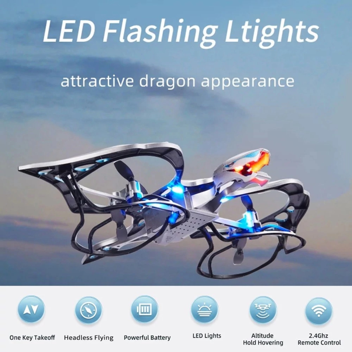 هيليكماكس - طائرة بدون طيار بتصميم التنين للجنسين، 13 سنة فما فوق