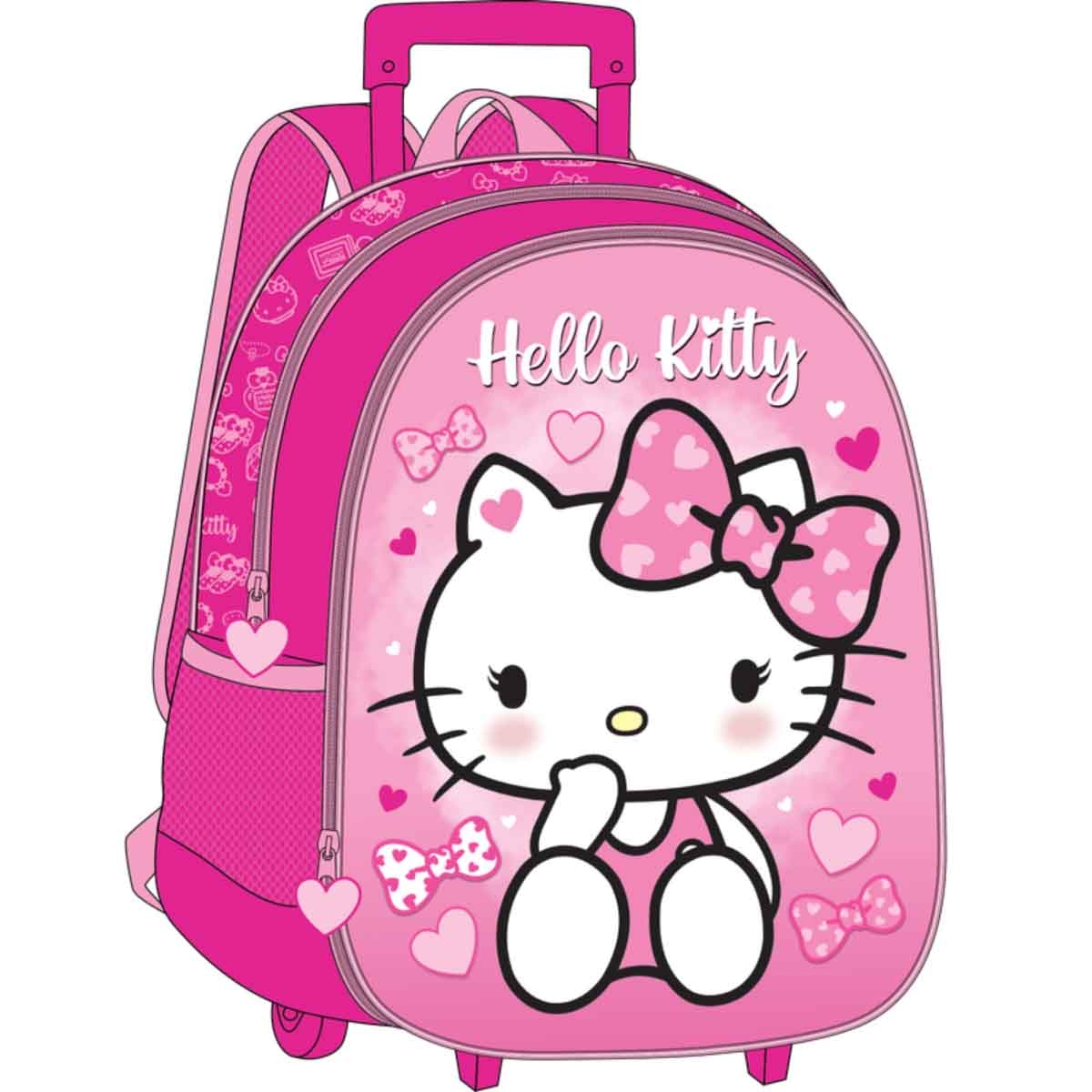 هيلو كيتي حقيبة ترولي EVA ثلاثية الأبعاد مقاس 16 انش