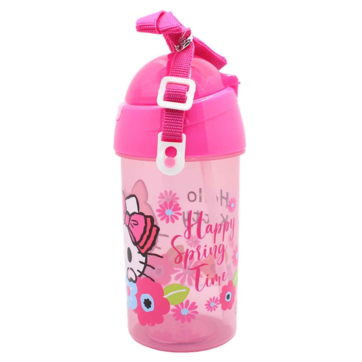 هيلو كيتي زجاجة ماء بغطاء شفاطة قابل للفتح