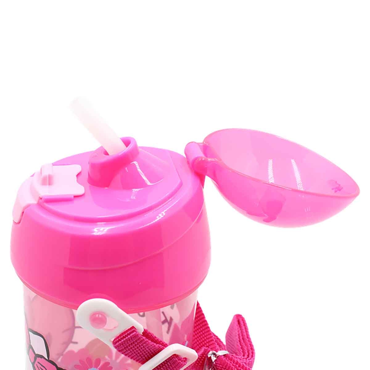 هيلو كيتي زجاجة ماء بغطاء شفاطة قابل للفتح