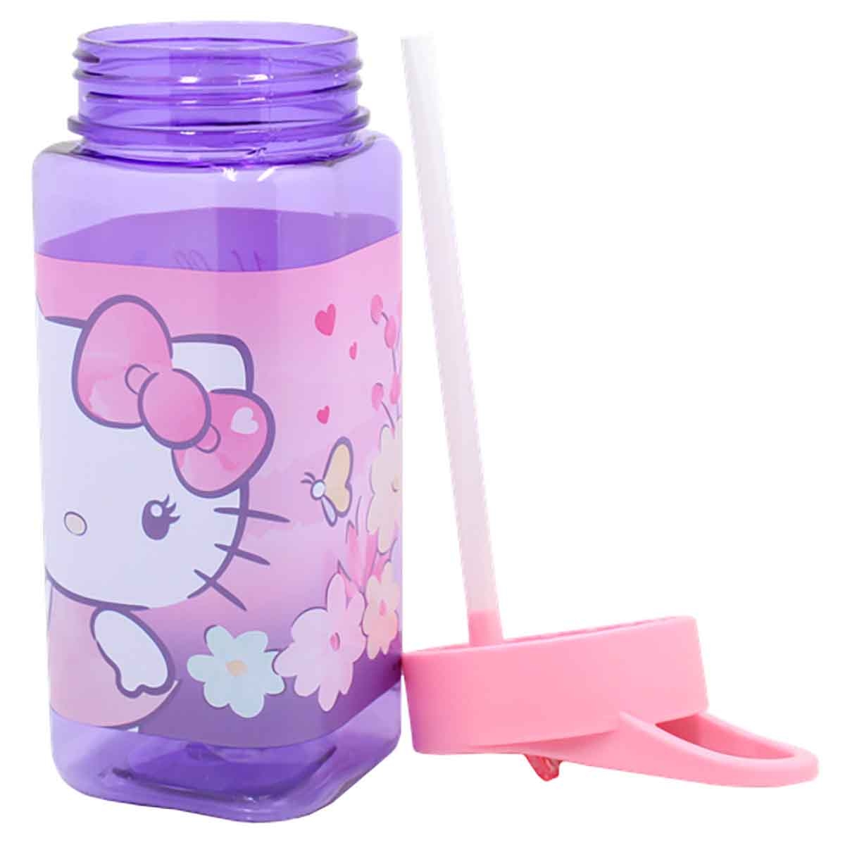 هيلو كيتي زجاجة ماء مربعة بتصميم لطيف ومضغوط