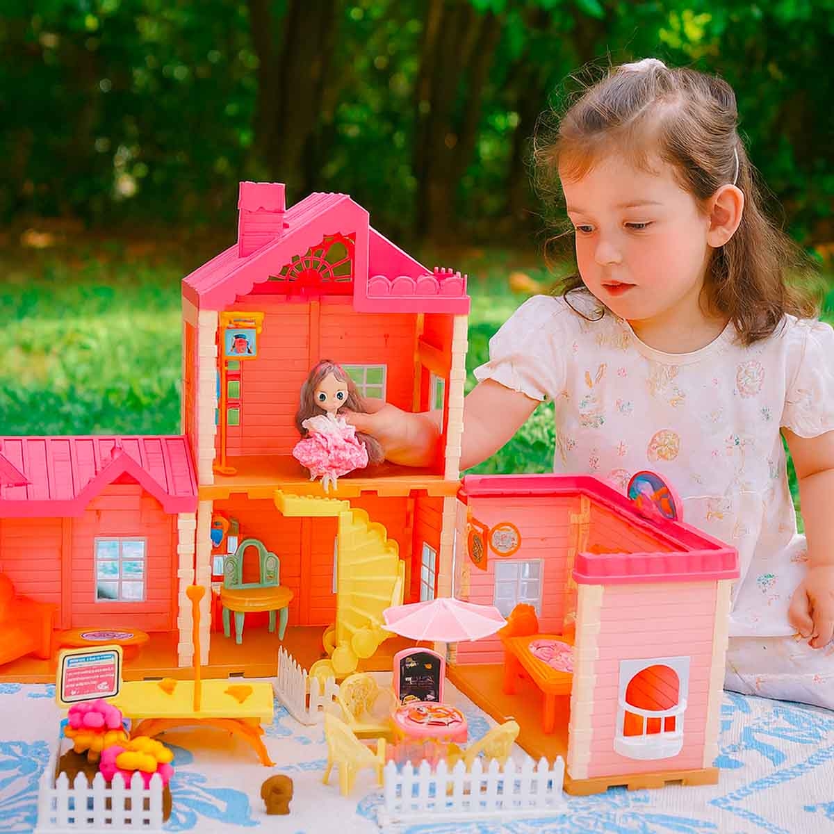 هوايدا تويز مجموعة بيت الدمى مع الإكسسوارات، للجنسين، 3-4 سنوات