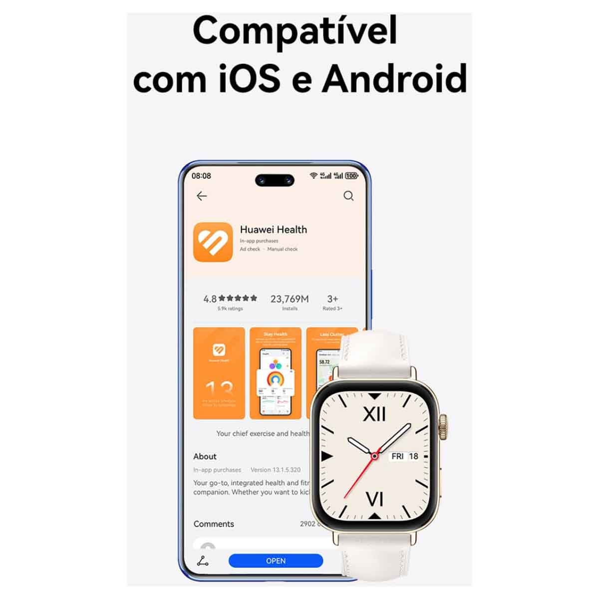 هواوي ووتش فيت 3 B09 ساعة ذكية – أبيض