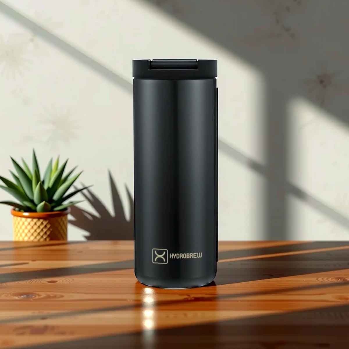 هايدروبرو زجاجة ماء تامبلر معزولة بجدار مزدوج 500 مل باللون الأسود
