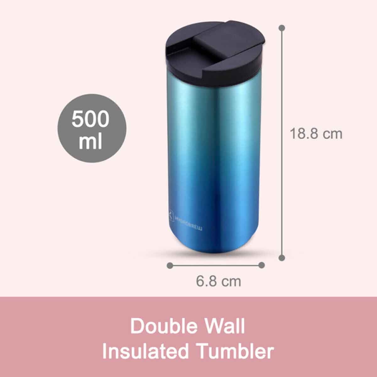 هايدروبرو زجاجة ماء تامبلر معزولة بجدار مزدوج 500 مل باللون الأزرق