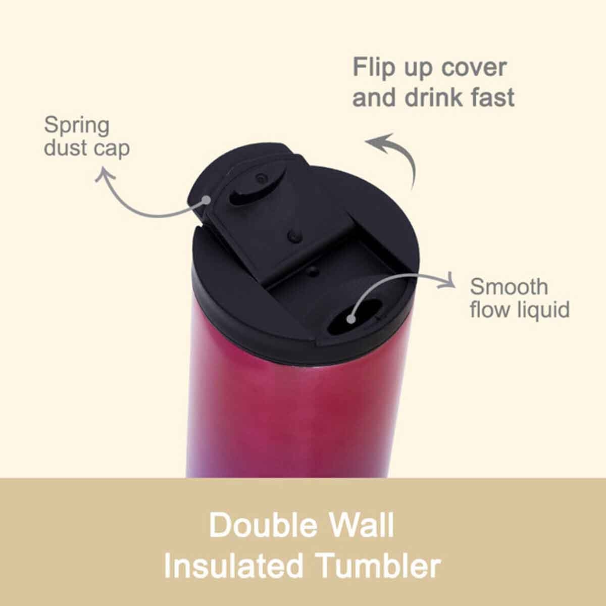 هايدروبرو زجاجة ماء تامبلر معزولة بجدار مزدوج 500 مل باللون الكروم