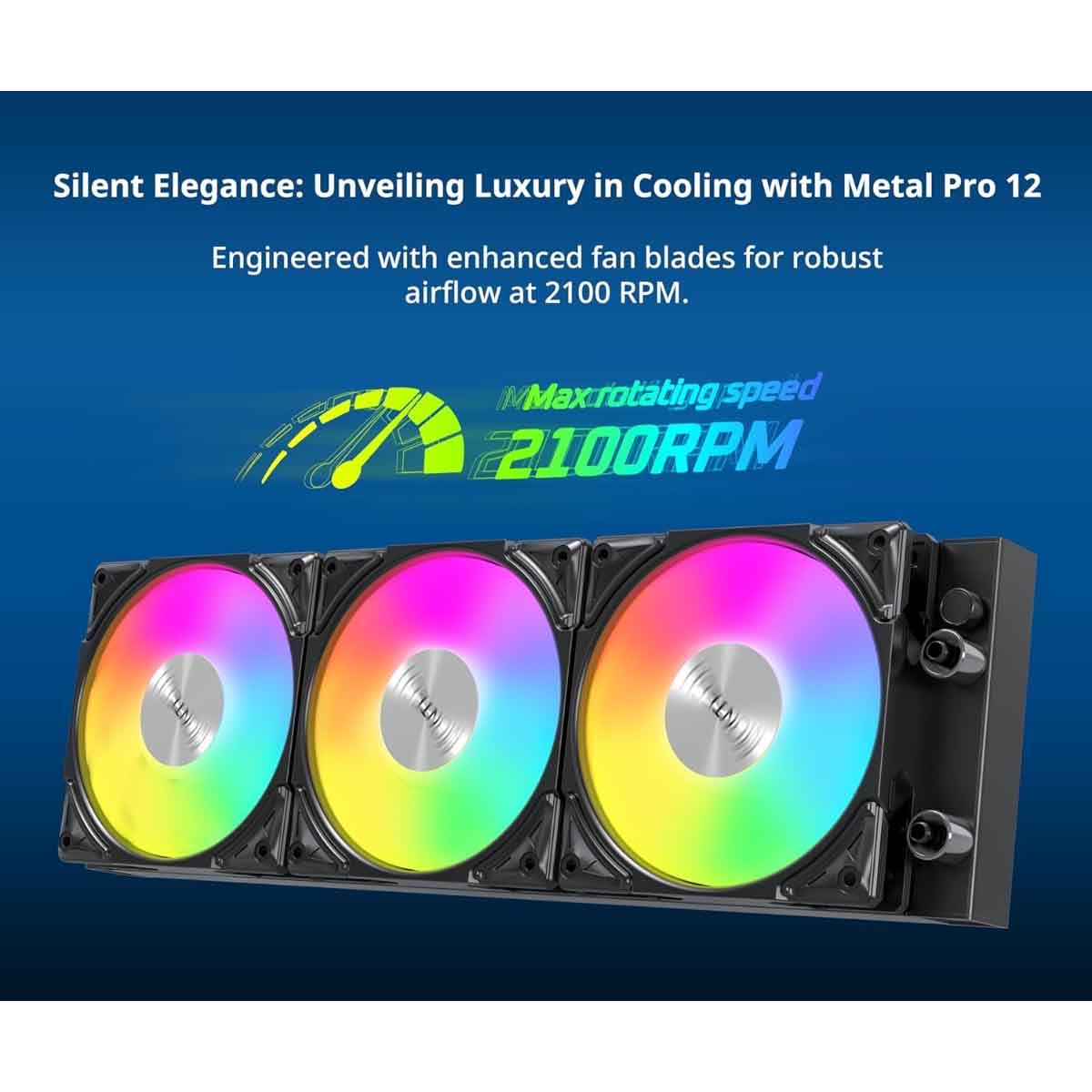 مونتيك مبرد سائل هايبر فلو ARGB 360 باللون الأسود