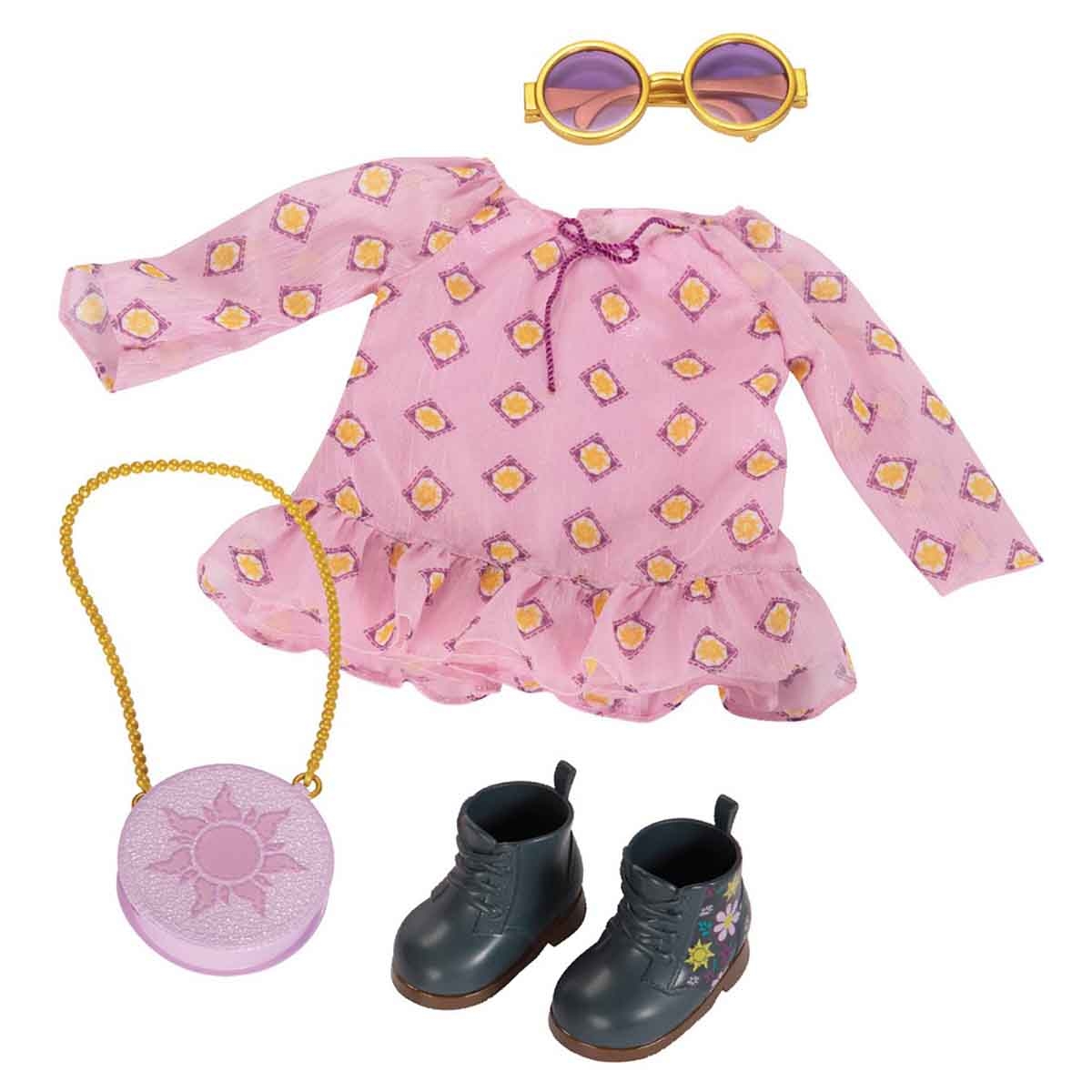 ديزني آيلي فورإيفر فستان دمية مستوحى من رابونزل للبنات، عمر 3-4 سنوات