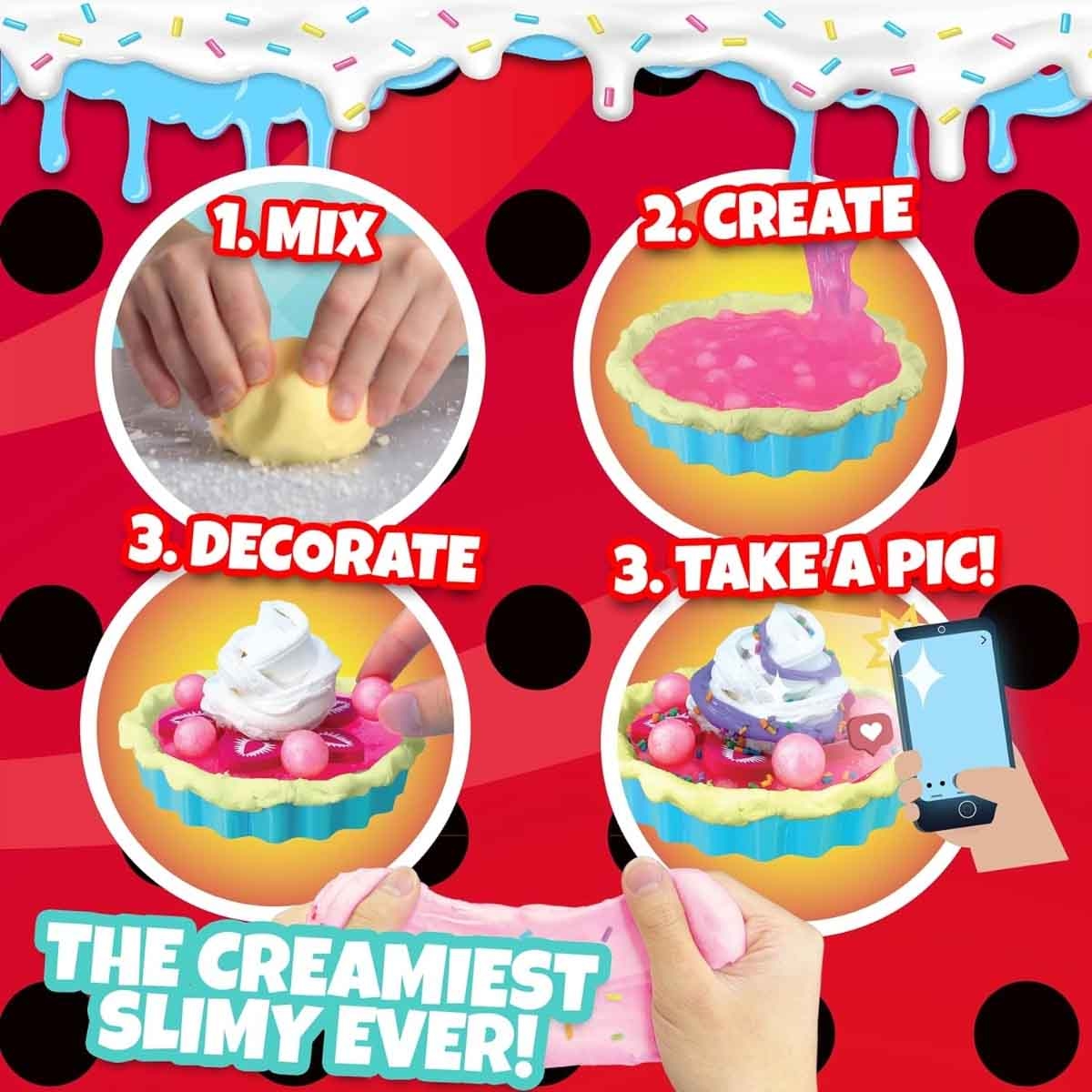 آيلي مجموعة أساور سويرل اند ريفيل مع طقم سلايم كيك عيد ميلاد من ميراكيولس مجموعة، للبنات، 5-7 سنوات