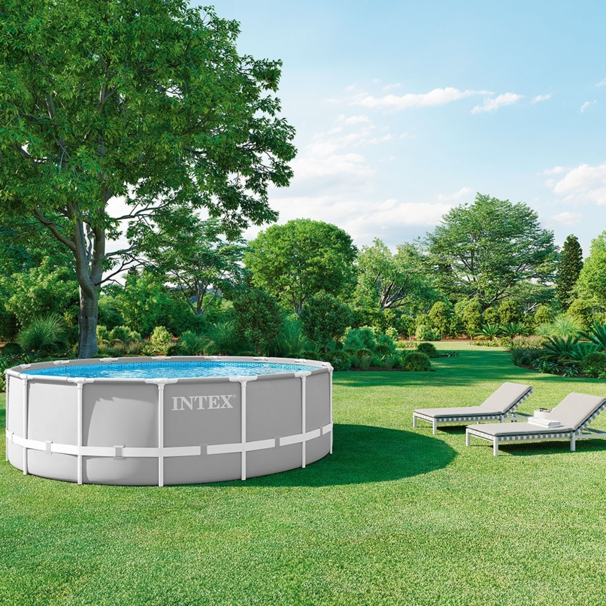 إنتكس مجموعة مسبح دائري بإطار بريزما 180 إنش للجنسين، 5-7 سنوات