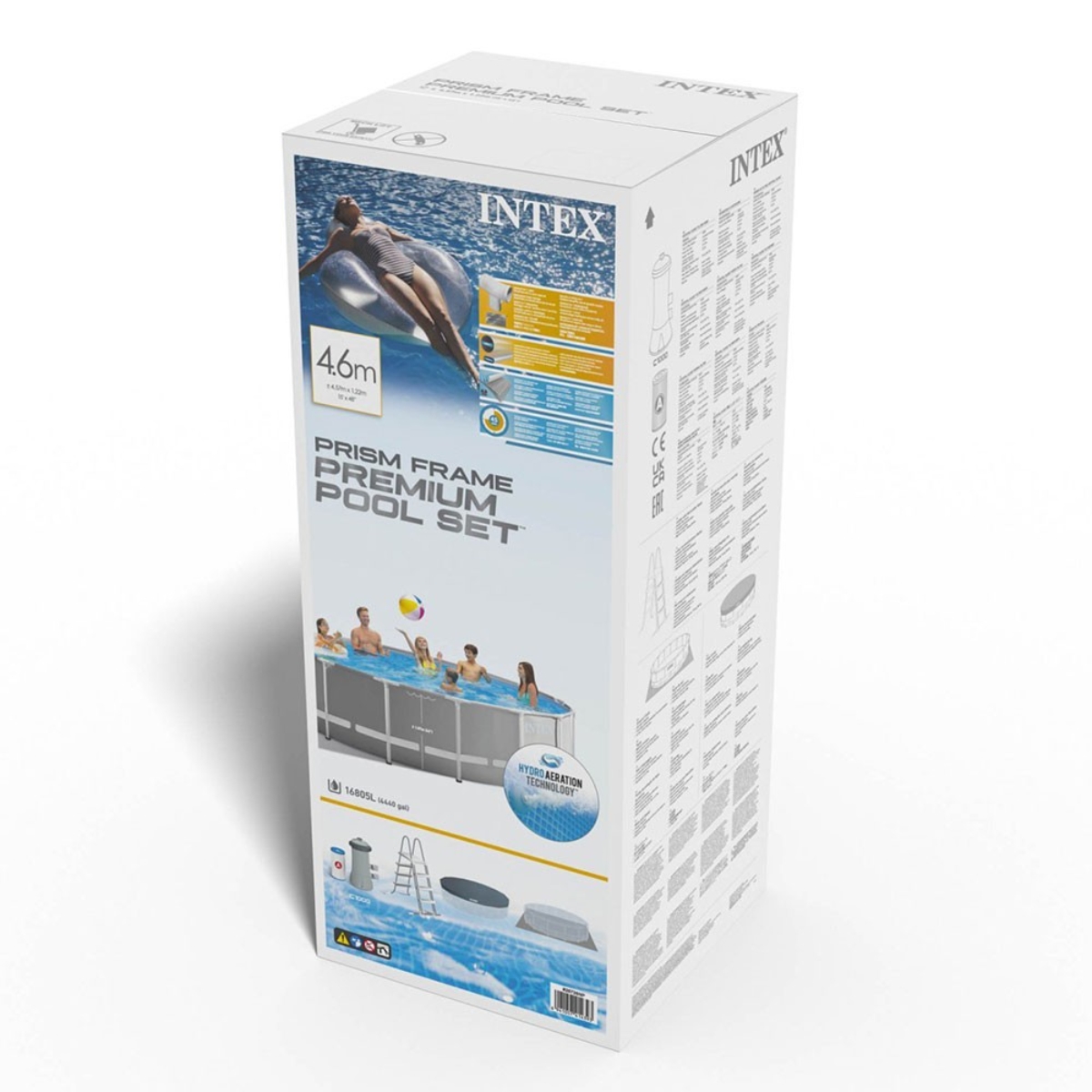 إنتكس مجموعة مسبح دائري بإطار بريزما 180 إنش للجنسين، 5-7 سنوات