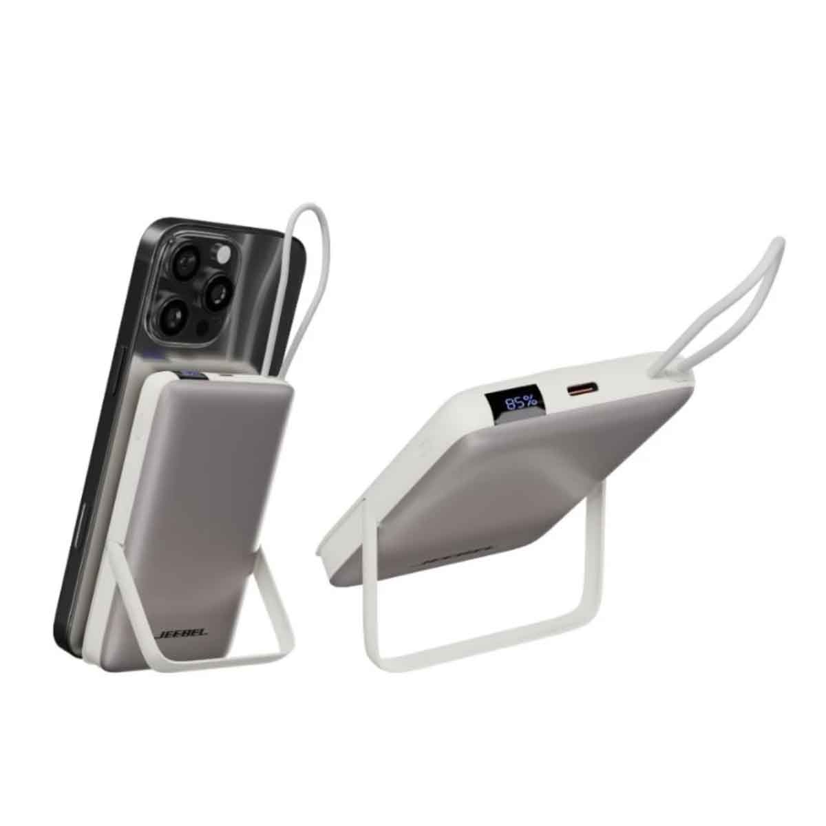 جيبل باور بنك لاسلكي MagSafe بقدرة 22.5 واط وسعة 10000mAh باللون الأبيض