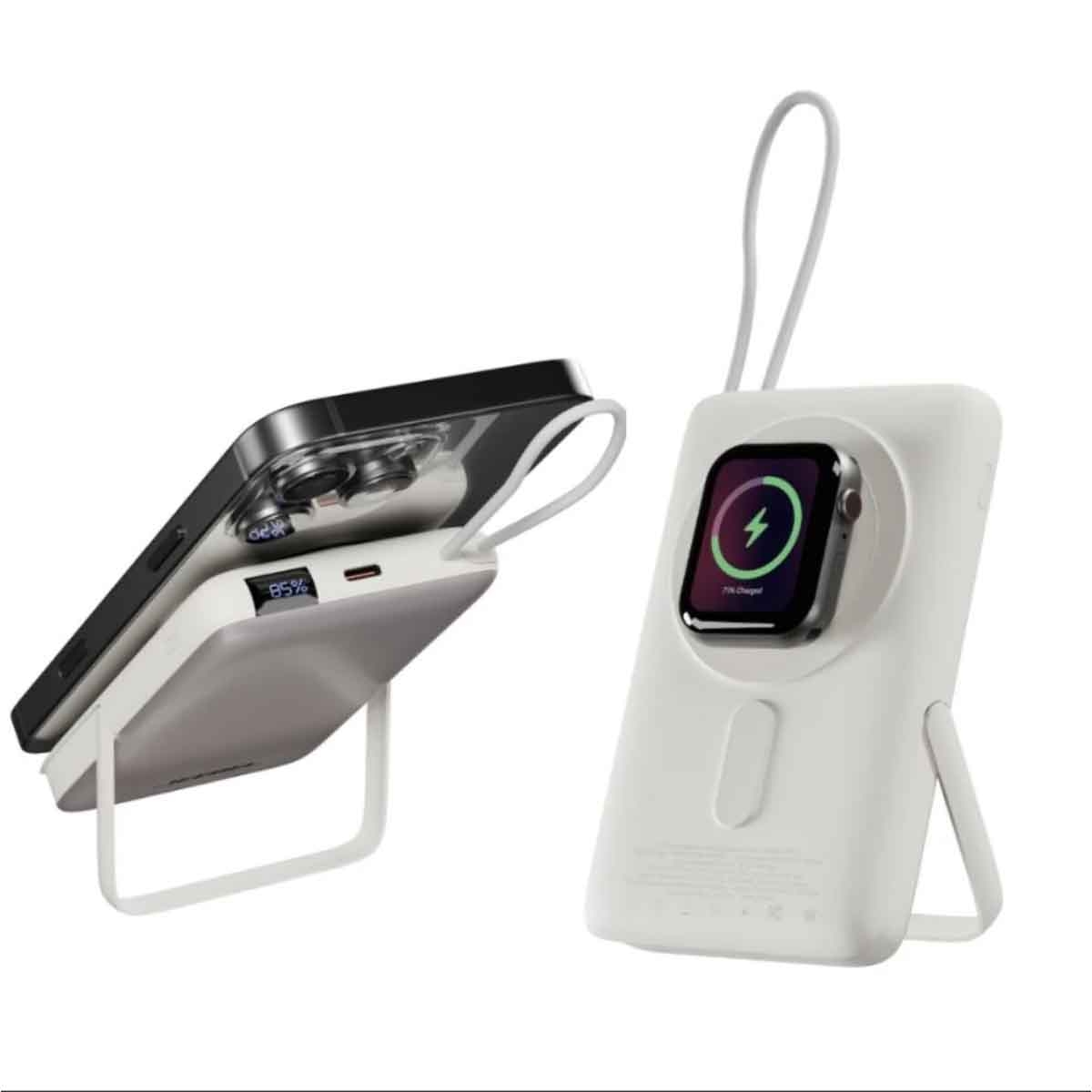 جيبل باور بنك لاسلكي MagSafe بقدرة 22.5 واط وسعة 10000mAh باللون الأبيض