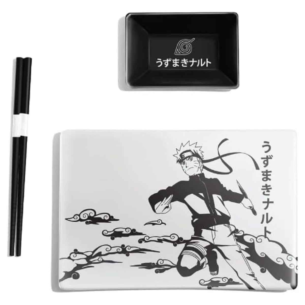 جاست فانكي طقم سوشي ناروتو شيبودن أسود وأبيض