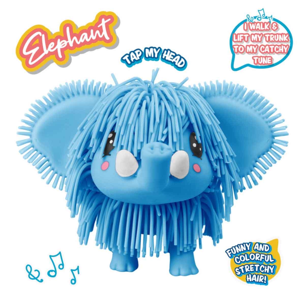 جيغلي بيتس فيل أزرق مطاطي متحرك مع الأصوات والتأثيرات للأطفال من عمر 5 إلى 7 سنوات