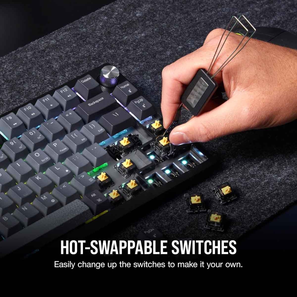 كورسير لوحة مفاتيح ألعاب ميكانيكية لاسلكية كيه65 بلس آر جي بي