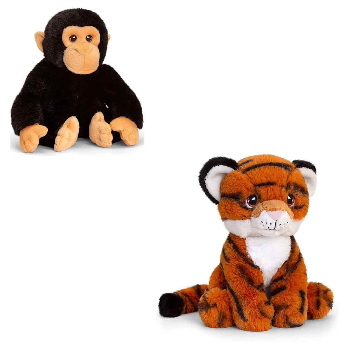 كيل تويز مجموعة 7 انش شمبانزي مع 7 انش نمر لعبة محشوة للجنسين عمر 3-4 سنوات