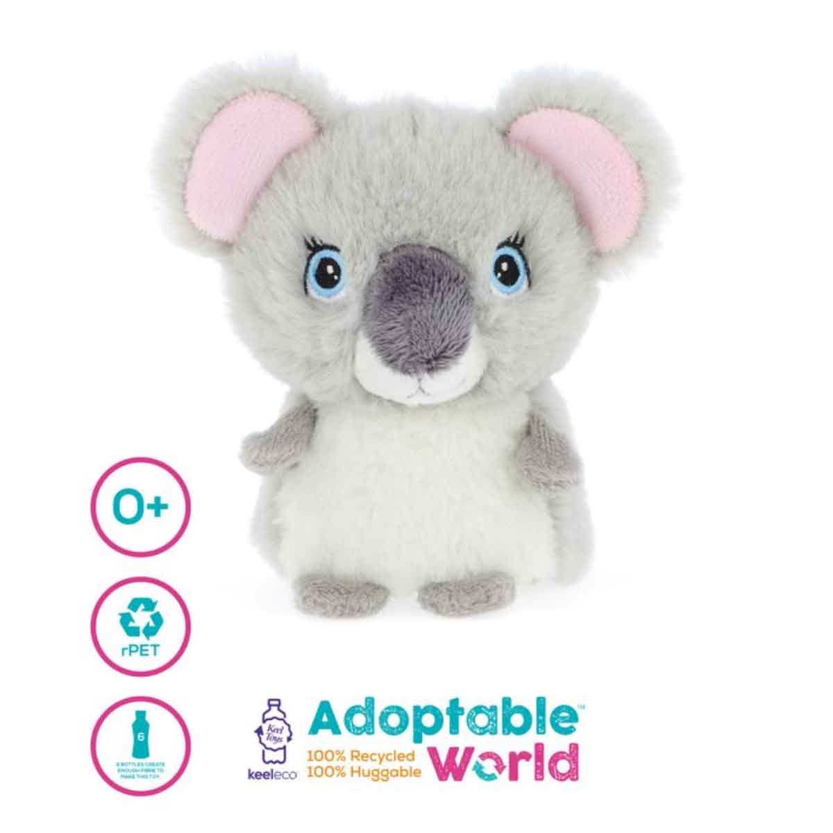 كيل تويز لعبة دمية محشوة كيليكو ميني عالم التبني تعابير سعيدة 4 انش بتصاميم متنوعة للأطفال الرضع، 0-2 سنوات