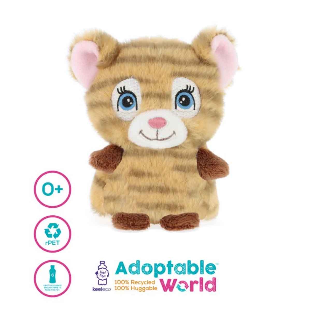 كيل تويز لعبة دمية محشوة كيليكو ميني عالم التبني تعابير سعيدة 4 انش بتصاميم متنوعة للأطفال الرضع، 0-2 سنوات