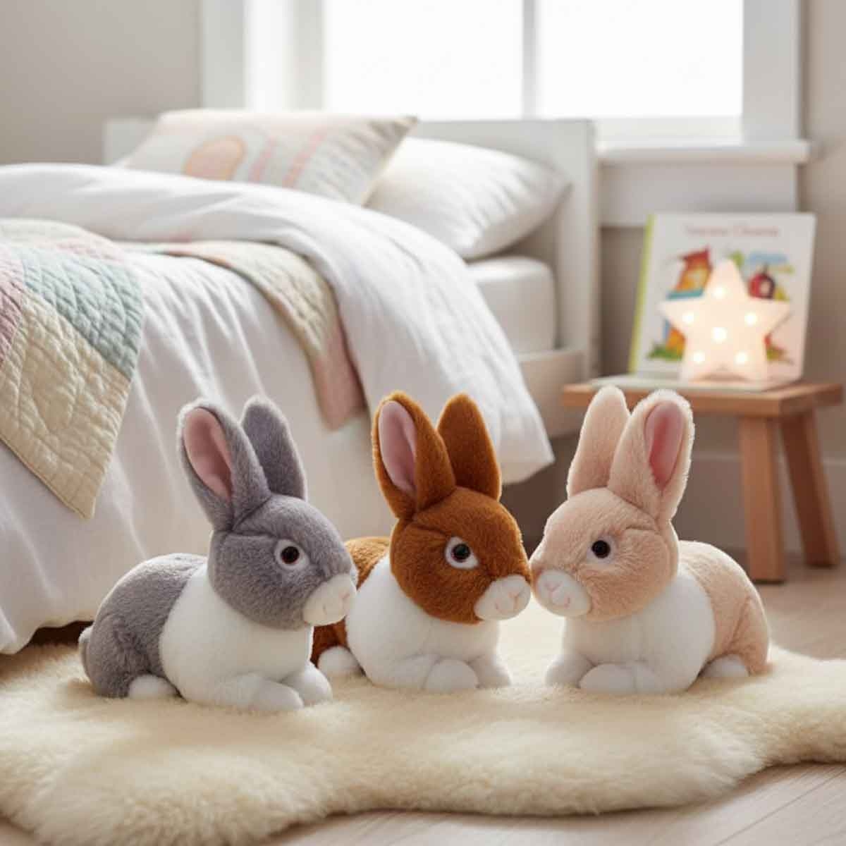 كيل تويز لعبة دمية محشوة كيليكو أرانب 7 انش بتصاميم متنوعة للأطفال الرضع، 0-2 سنوات