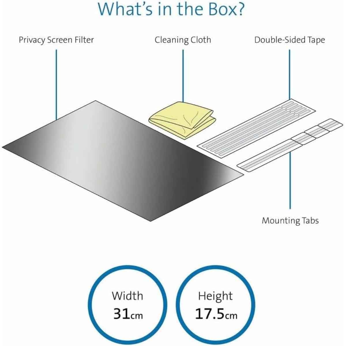 كينسينغتون فلتر خصوصية قابل للإزالة مقاس 14 انش بنسبة عرض 16:9