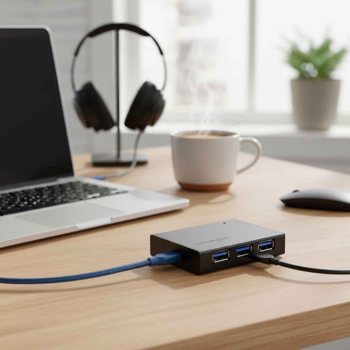 كينسينغتون موزع يو إس بي 3.0 أربعة منافذ مع شحن يو إتش 4000 سي