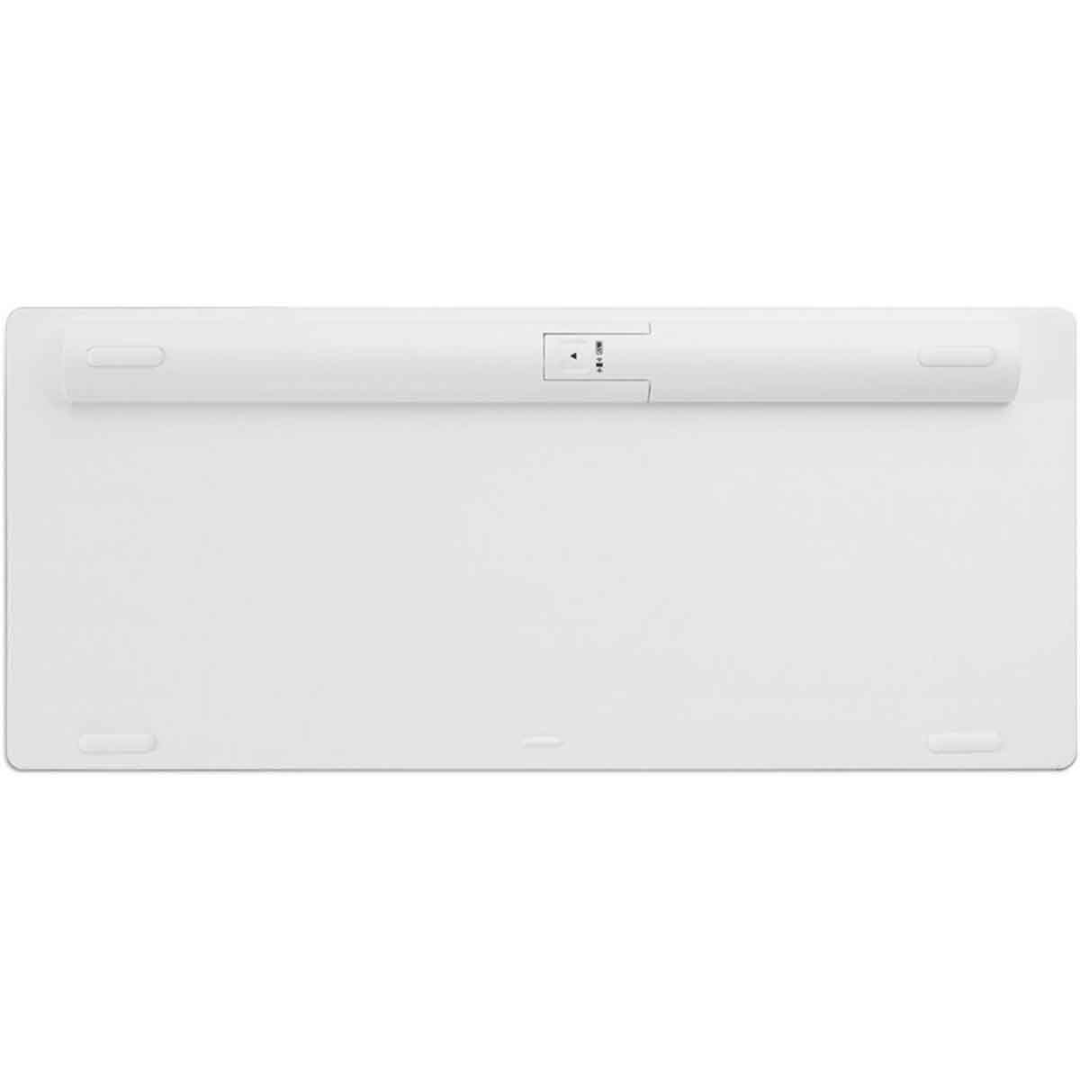 كينسينغتون لوحة مفاتيح لاسلكية مدمجة متعددة الأجهزة مزدوجة الاتصال أبيض