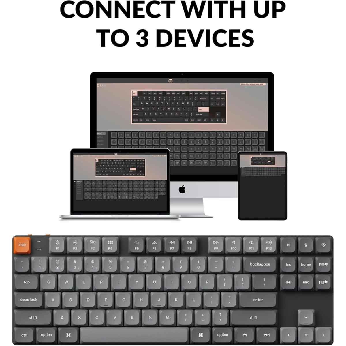 كايكرون K1 ماكس لوحة مفاتيح للألعاب لاسلكية بمفاتيح جاترون منخفضة الارتفاع قابلة للتبديل