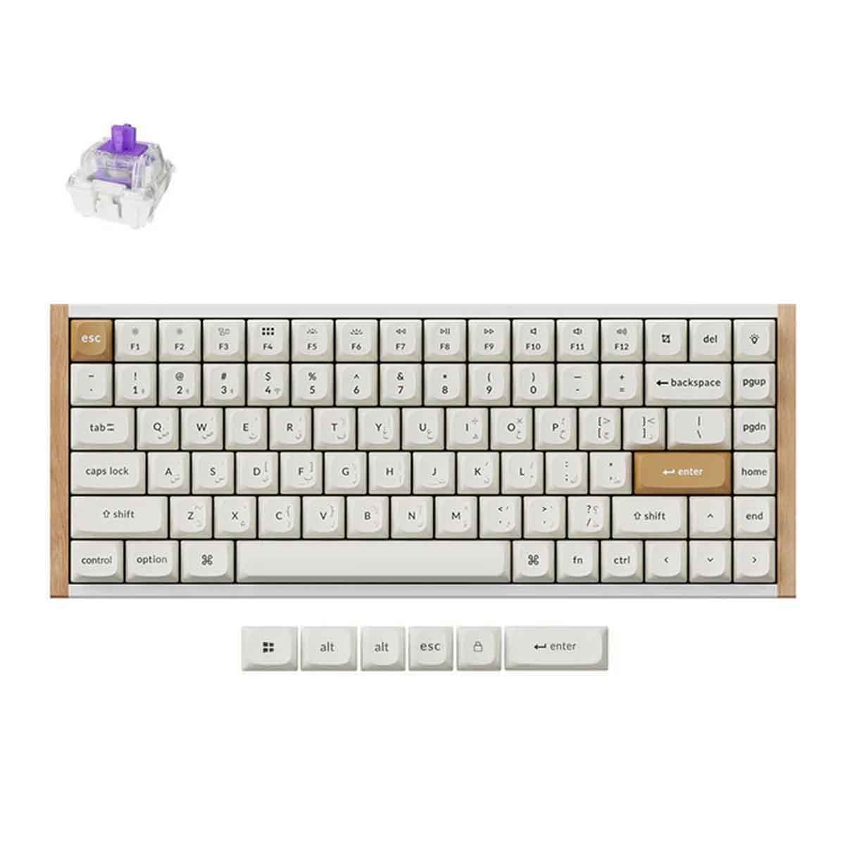 كايكرون K2 HE أسود لوحة مفاتيح لاسلكية للألعاب بنسبة 75٪ بإضاءة RGB وتخطيط عربي إصدار خاص