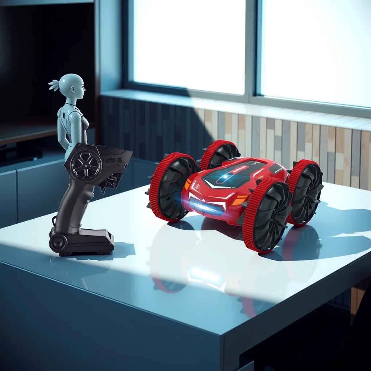 كيدز برو سيارة ريموت كنترول برمائية بإضاءة 2.4 جيجاهرتز متنوعة للأولاد، عمر 5-7 سنوات